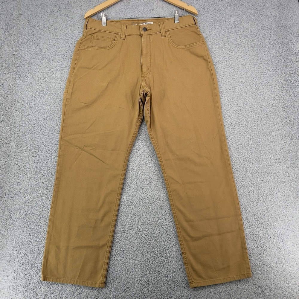 Carhartt Rugged Flex Relaxed Fit Canvas Work Pants‎ Brown Men's 34x30 BN2517-M